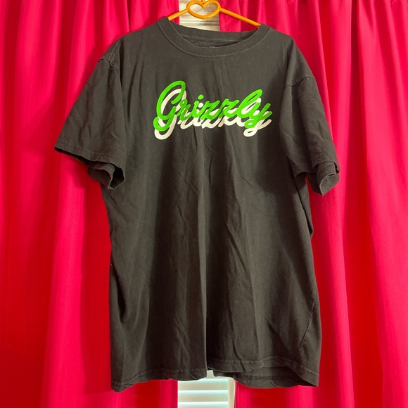 Black and Green Short Sleeve Tee with Neon Script - Picture 1 of 4